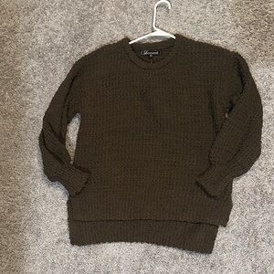 Cozy chunky dark olive sweater